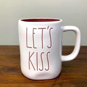 Rae Dunn “Let’s Kiss” Mug with Red Inside